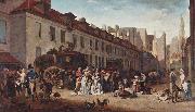 Louis-Leopold Boilly The Arrival of the Diligence (stagecoach) in the Courtyard of the Messageries oil painting artist